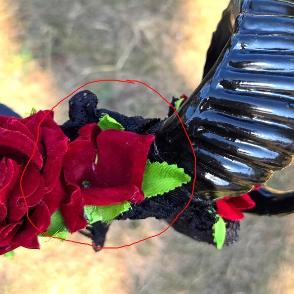 Sold - Sheep Horn Floral Hair Band Halloween Gothic Costume Headband Cosplay - Picture 12 of 14